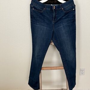 Seven7 Women's Dark Blue Straight Leg Jeans